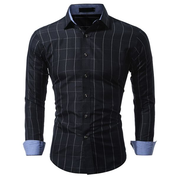 2018 men's fashion contrast small fine men's casual slim stand collar long sleeve shirt, White;black
2018 men's fashion contrast small fine men's casual slim stand collar long sleeve shirt, White;black