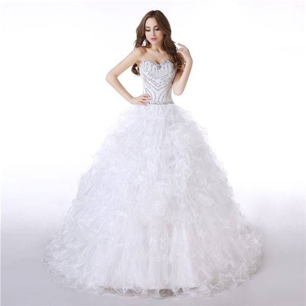 layers organza ball gown wedding dresses major beading and sequins lace-up back bridal gowns plus size wedding dresses, White
layers organza ball gown wedding dresses major beading and sequins lace-up back bridal gowns plus size wedding dresses, White