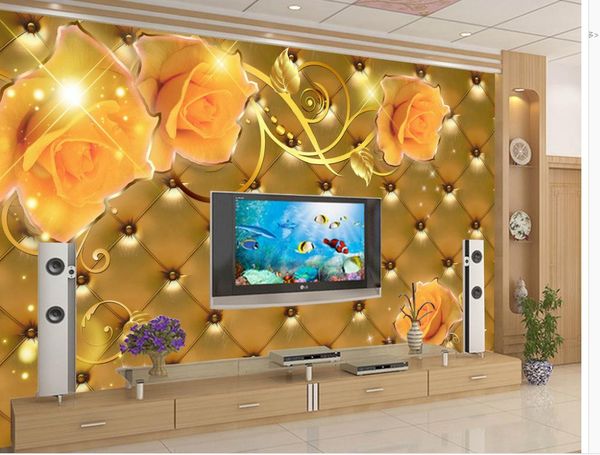 european soft bag golden rose background wall 3d murals wallpaper for living room
european soft bag golden rose background wall 3d murals wallpaper for living room