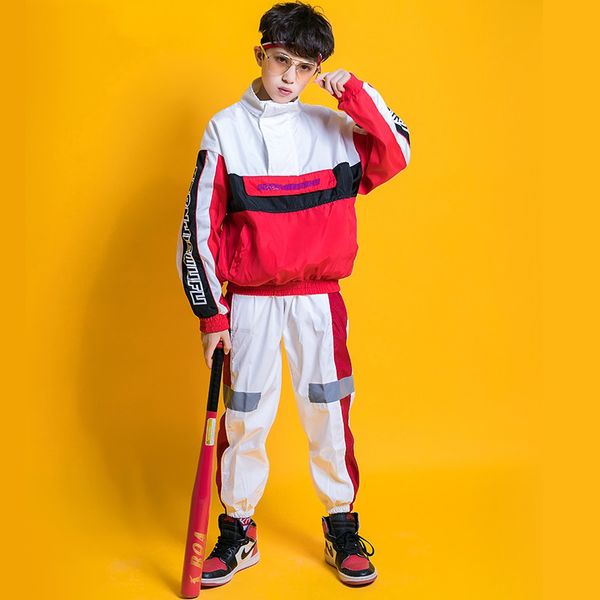 jazz dance costume boys hip hop long sleeve pants girls street dance clothing kids performance costumes stage wear dnv10420, Black;red
jazz dance costume boys hip hop long sleeve pants girls street dance clothing kids performance costumes stage wear dnv10420, Black;red