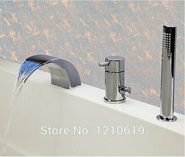 newly us 3pcs bathroom waterfall bathtub faucet with shower hand led color changing mixer tap deck mount
newly us 3pcs bathroom waterfall bathtub faucet with shower hand led color changing mixer tap deck mount