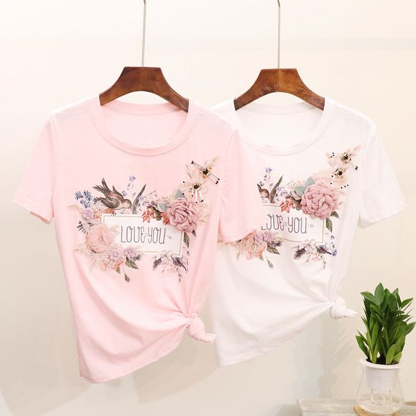 t-shirt fashion women white embroidery bird t flower lace summer female shirt pink sigvg, Black
t-shirt fashion women white embroidery bird t flower lace summer female shirt pink sigvg, Black