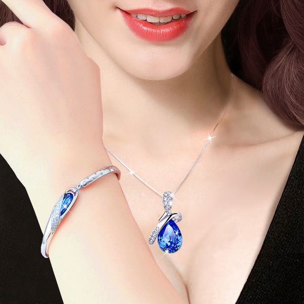 pure silver necklace, female clavicle necklace crystal pendant, platinum jewelry, bracelet chain accessories, girlfriend birthday gift., Black
pure silver necklace, female clavicle necklace crystal pendant, platinum jewelry, bracelet chain accessories, girlfriend birthday gift., Black