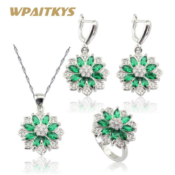 whole salewpaitkys flower shape green crystal silver color jewelry sets for women earrings necklace pendant ring gift box, Slivery;golden
whole salewpaitkys flower shape green crystal silver color jewelry sets for women earrings necklace pendant ring gift box, Slivery;golden