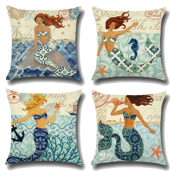 new pillow case 4 styles pillow cover cotton european and american classical mermaid home pillowcase car rely on cushion cover 
new pillow case 4 styles pillow cover cotton european and american classical mermaid home pillowcase car rely on cushion cover