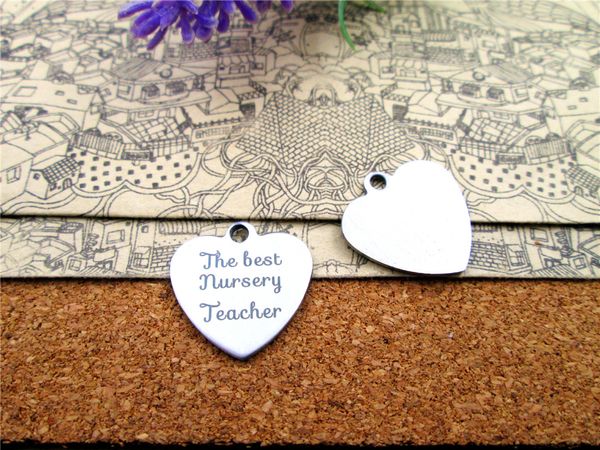 40pcs--"the be st nursery teacher"stainless steel charms more style for choosing diy charms pendants necklace, Bronze;silver
40pcs--"the be st nursery teacher"stainless steel charms more style for choosing diy charms pendants necklace, Bronze;silver