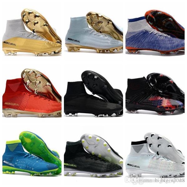 Mens Kids Soccer Shoes Mercurial CR7 High Superfly V FG Boys Football predator Boots Magista Obra 2 Women scarpe da calcio Soccer Cleats
Mens Kids Soccer Shoes Mercurial CR7 High Superfly V FG Boys Football predator Boots Magista Obra 2 Women scarpe da calcio Soccer Cleats