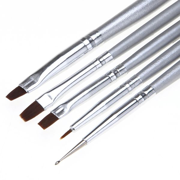 beauty 5pcs uv gel acrylic nail art brush set art builder painting pen design nail tools, Silver
beauty 5pcs uv gel acrylic nail art brush set art builder painting pen design nail tools, Silver