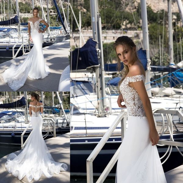 tina valerdi 2019 mermaid wedding dresses sheer off the shoulder lace appliqued bridal gowns sweep train dubai arabic vestidos custom made, White
tina valerdi 2019 mermaid wedding dresses sheer off the shoulder lace appliqued bridal gowns sweep train dubai arabic vestidos custom made, White