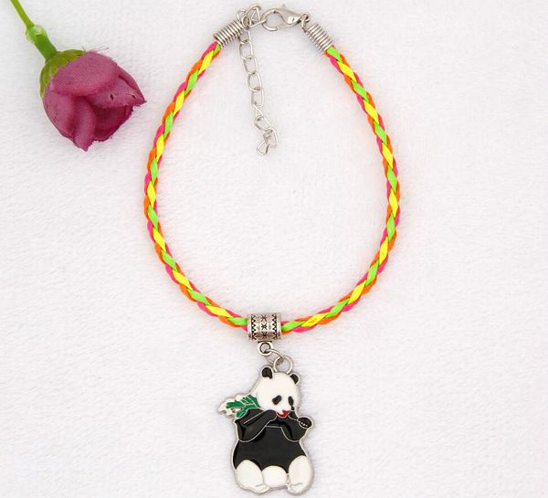 цинковый сплав падение глазури панда очарование кулон 20+5 см цвет плетеный канат браслет женщины хэллоуин ювелирные изделия праздник подарк, Golden;silver
цинковый сплав падение глазури панда очарование кулон 20+5 см цвет плетеный канат браслет женщины хэллоуин ювелирные изделия праздник подарк, Golden;silver