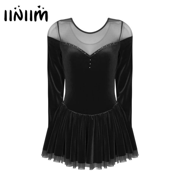 womens long sleeve velvet figure skating dress professional ballet dance gymnastics leotard ballerina dancing class dress, Black;red
womens long sleeve velvet figure skating dress professional ballet dance gymnastics leotard ballerina dancing class dress, Black;red