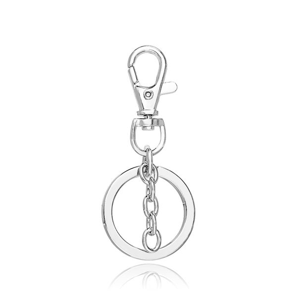 1pc rhodium lobster clasps key ring key chain for diy bag charm findings, Silver