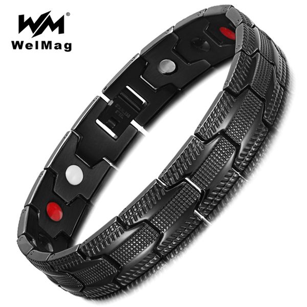 welmag male magnetic therapy bracelet benefits bio energy hologram bracelet bangles healthy jewelry 2018 christmas gifts for me, Golden;silver
welmag male magnetic therapy bracelet benefits bio energy hologram bracelet bangles healthy jewelry 2018 christmas gifts for me, Golden;silver