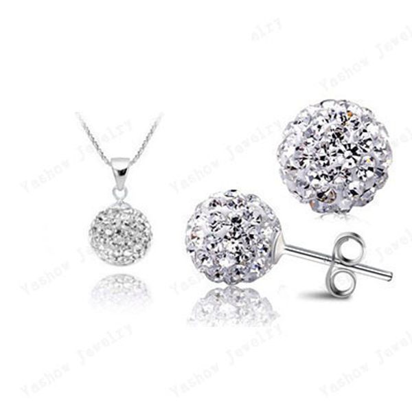 new style crystal sets mix colors crystal pendants stud earrings micro pave cz disco 10mm jewelry sets shse51, Silver
new style crystal sets mix colors crystal pendants stud earrings micro pave cz disco 10mm jewelry sets shse51, Silver