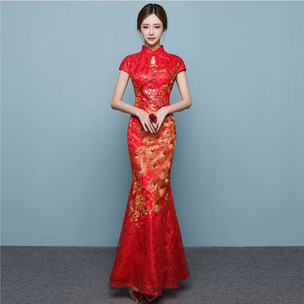 red phoenix fish tail luxury cheongsam traditional chinese woman dress qipao robe oriental evening dress vintage qi pao ql
red phoenix fish tail luxury cheongsam traditional chinese woman dress qipao robe oriental evening dress vintage qi pao ql