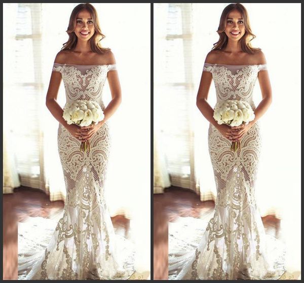 2019 new custom made bridal mermaid wedding dress exquisite lace appliques see through off shoulder wedding gowns western country styles, White
2019 new custom made bridal mermaid wedding dress exquisite lace appliques see through off shoulder wedding gowns western country styles, White