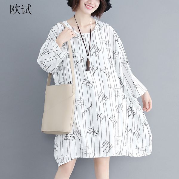 women's striped big size blouse long sleeve letter printed autumn plus size and blouses casual loose shirt 4xl 5xl 6xl 2018, White
women's striped big size blouse long sleeve letter printed autumn plus size and blouses casual loose shirt 4xl 5xl 6xl 2018, White