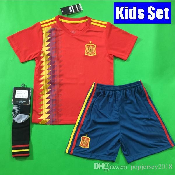 Thailand Spain 2018 Kids soccer jersey football Kits kids uniform set with socks camisetas de futbol MORATA ASENSIO ISCO SILVA RAMOS iniesta
Thailand Spain 2018 Kids soccer jersey football Kits kids uniform set with socks camisetas de futbol MORATA ASENSIO ISCO SILVA RAMOS iniesta