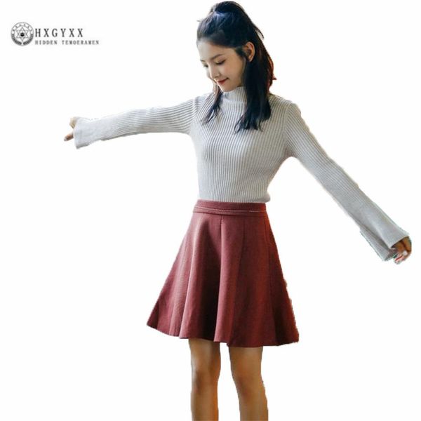 autumn and winter new korean women's round neck pullover slim thin knit clothing trumpet sleeves solid color sweater g0204, White;black
autumn and winter new korean women's round neck pullover slim thin knit clothing trumpet sleeves solid color sweater g0204, White;black