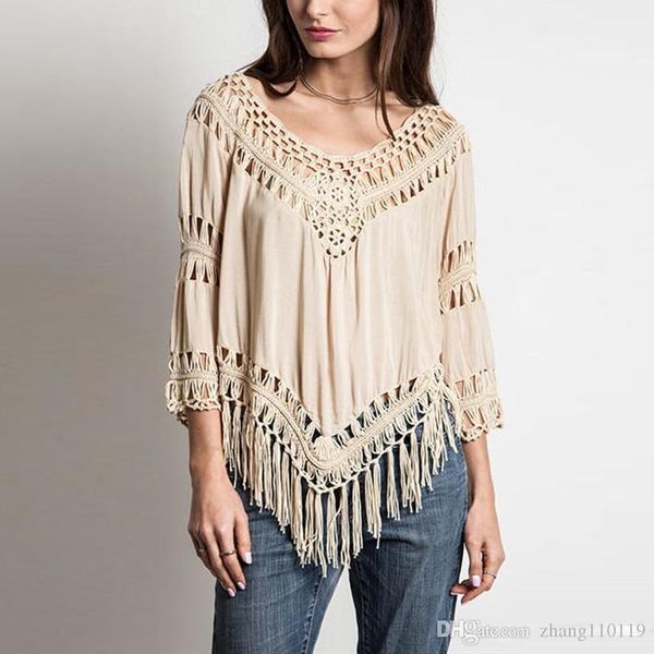 3 Colors Blusas 2018 Summer Style Women Hollow Irregular Tassel Hem Blouse Shirt Sexy Ladies V-Neck Casual Loose Tops
3 Colors Blusas 2018 Summer Style Women Hollow Irregular Tassel Hem Blouse Shirt Sexy Ladies V-Neck Casual Loose Tops