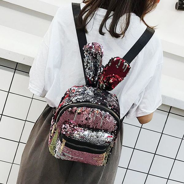 2018 new shinning bling sequins cute big rabbit ears backpack for teenager girls mochila shoulderbag women mini travel cute bag escolar
2018 new shinning bling sequins cute big rabbit ears backpack for teenager girls mochila shoulderbag women mini travel cute bag escolar