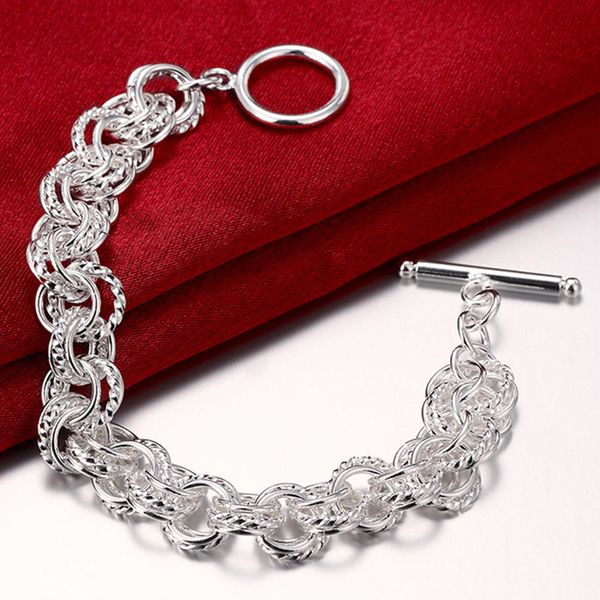 925 silver bracelets & bangles for women bracelet round circle chain bracelets gift, Black
925 silver bracelets & bangles for women bracelet round circle chain bracelets gift, Black