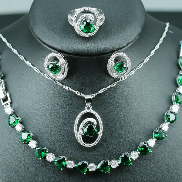 silver color 925 heart-shaped bridal jewelry sets for women wedding green crystal earrings/pendants/necklace/ring/bracelet, Slivery;golden
silver color 925 heart-shaped bridal jewelry sets for women wedding green crystal earrings/pendants/necklace/ring/bracelet, Slivery;golden