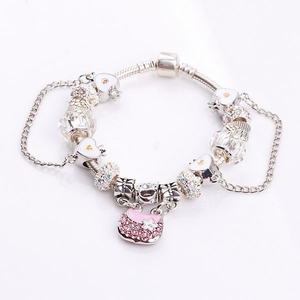 aifeili 2018 new cute charm bracelet with bag pendant charm pink murano glass beads friendship bracelet diy fit jewelry, Black
aifeili 2018 new cute charm bracelet with bag pendant charm pink murano glass beads friendship bracelet diy fit jewelry, Black