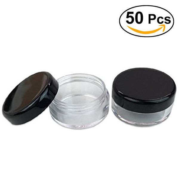 50pcs cosmetic container empty 5g/5ml plastic round cosmetic jar pot with lid (black lid
50pcs cosmetic container empty 5g/5ml plastic round cosmetic jar pot with lid (black lid
