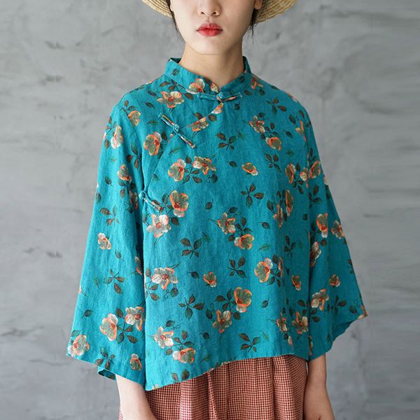 scuwlinen 2018 women vintage camellia print plus size plate buttons linen shirt chinese style blusa feminina s1875, White
scuwlinen 2018 women vintage camellia print plus size plate buttons linen shirt chinese style blusa feminina s1875, White