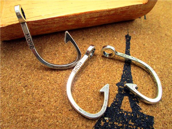 30pcs--fish hook charms,antique tibetan silver hook charm pendants,hope charm 35x23mm, Bronze;silver
30pcs--fish hook charms,antique tibetan silver hook charm pendants,hope charm 35x23mm, Bronze;silver