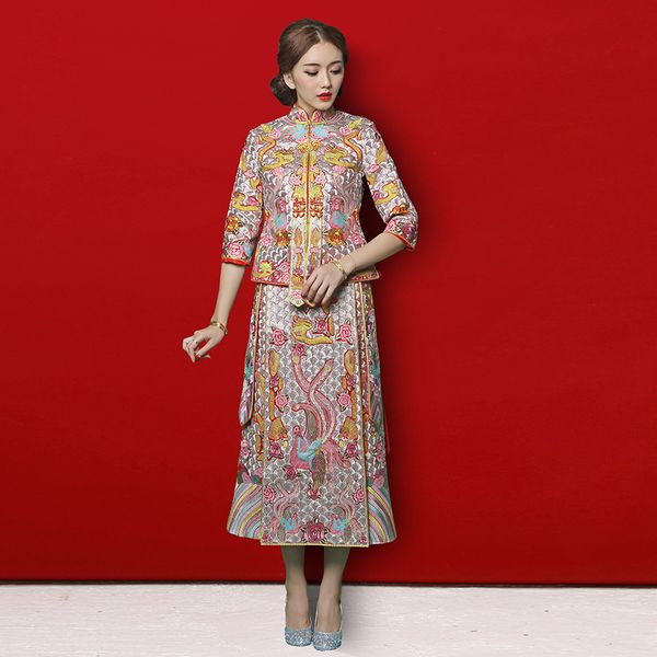 brand new elegant silvery white red dragon gown show clothing bride dress female chinese style verse by verse marriage traditional dress
brand new elegant silvery white red dragon gown show clothing bride dress female chinese style verse by verse marriage traditional dress