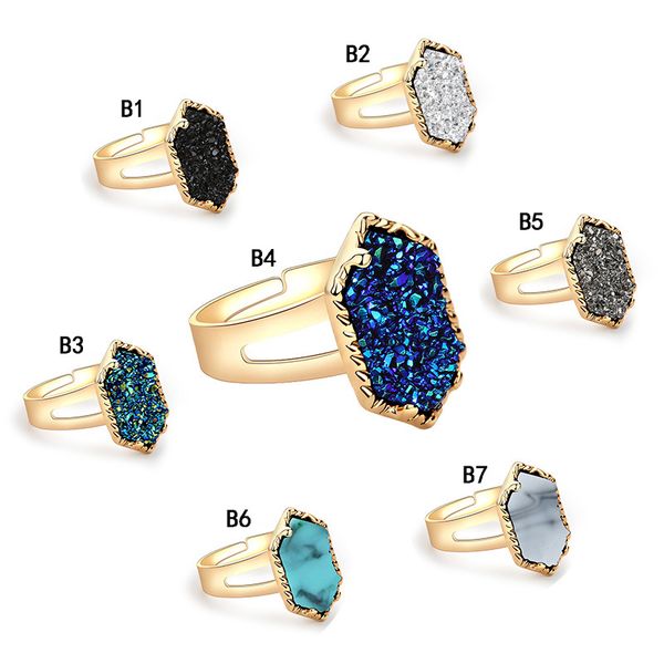 agate druzy designer rings women s geometric faux natural stone silver gold plated adjustable rings for female fashion brand jewelry
agate druzy designer rings women s geometric faux natural stone silver gold plated adjustable rings for female fashion brand jewelry
