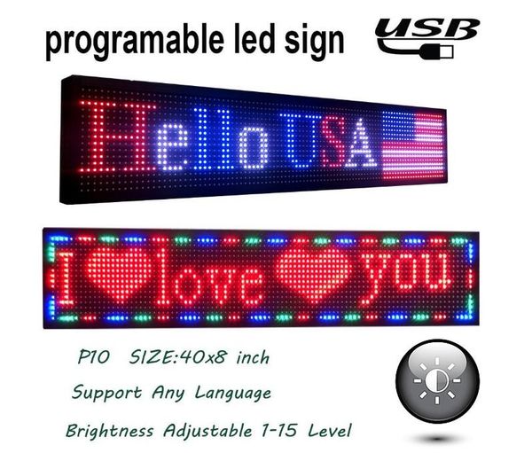 new led sign 40" x 8" programmable outdoor p10 rgb full color smd scrolling led display message board perfect solution for adverti
new led sign 40" x 8" programmable outdoor p10 rgb full color smd scrolling led display message board perfect solution for adverti