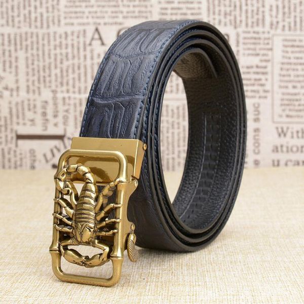 2018 automatic buckle gold scorpion belt genuine leather punk style crocodile grain belts alligator jeans belt zlb338a, Black;brown
2018 automatic buckle gold scorpion belt genuine leather punk style crocodile grain belts alligator jeans belt zlb338a, Black;brown