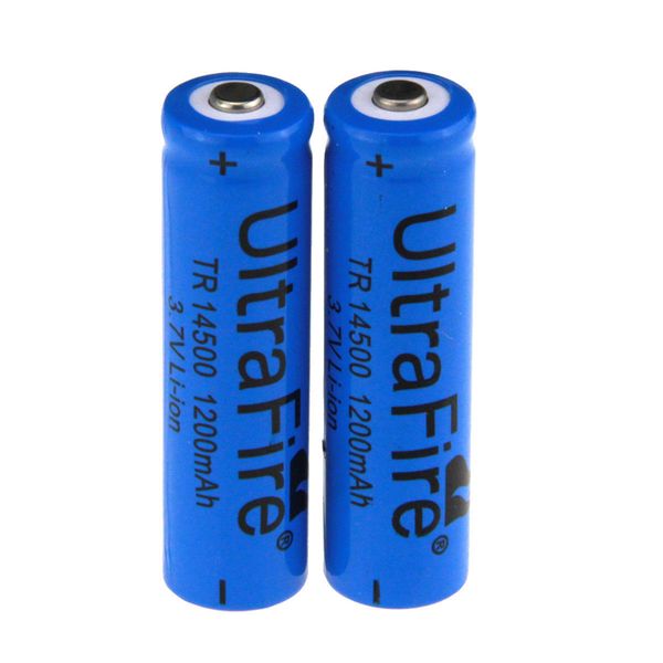 

UltraFire TR 14500 3.7V 1200mAH Lithium Li-ion Rechargeable AA Battery Batteries Blue For Toy Free shiipping