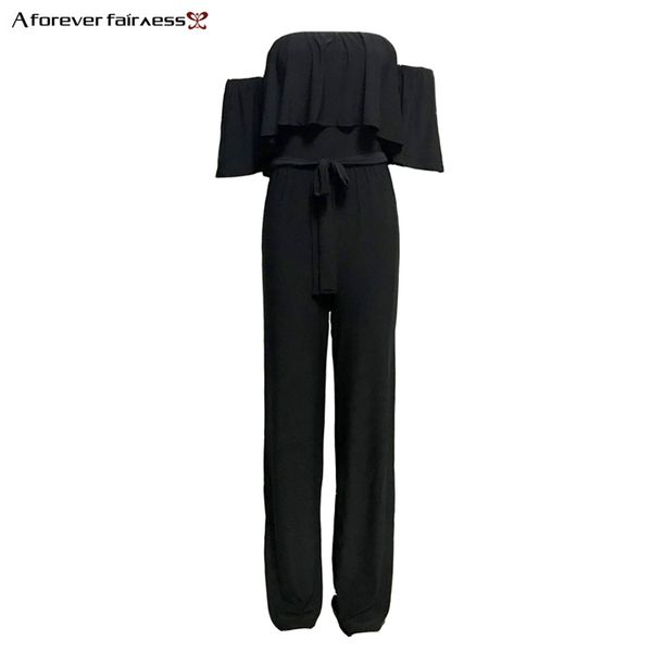 a forever 2018 women jumpsuit slash neck off the shoulder bra backless black maxi rompers ruffle bodysuit jumpsuit aff2043, Black;white
a forever 2018 women jumpsuit slash neck off the shoulder bra backless black maxi rompers ruffle bodysuit jumpsuit aff2043, Black;white
