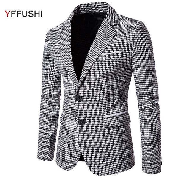 yffushi 2017 new arrival men suit jacket classic plaid jacket notched masculino casual style two buttons slim fit fashion, White;black
yffushi 2017 new arrival men suit jacket classic plaid jacket notched masculino casual style two buttons slim fit fashion, White;black