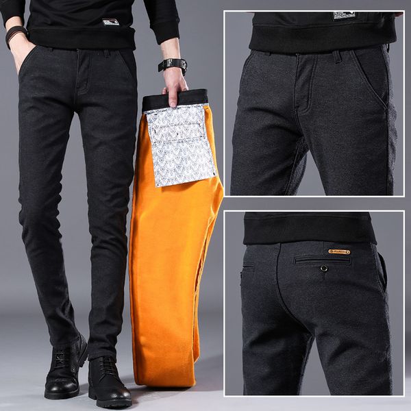 brand men's winter fleece fluff thicken warm casual pants men business straight elastic thick plaid cotton gray trousers male, Black
brand men's winter fleece fluff thicken warm casual pants men business straight elastic thick plaid cotton gray trousers male, Black