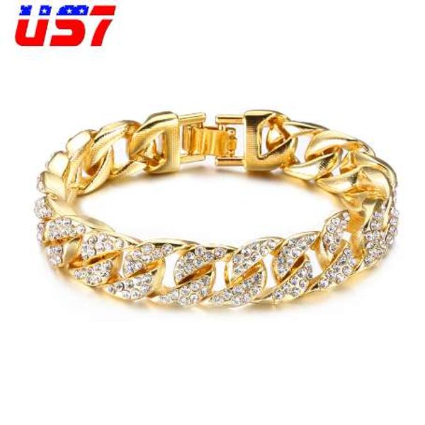 us7 rock miami curb cuban hip hop rapper bracelets for men gold crystal iced out paved rhinestones cz bracelet jewelry 8-11inch, Black
us7 rock miami curb cuban hip hop rapper bracelets for men gold crystal iced out paved rhinestones cz bracelet jewelry 8-11inch, Black