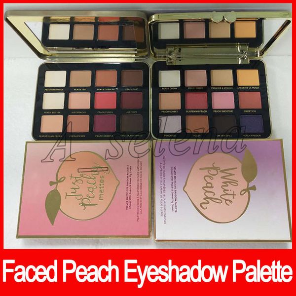 2018 Newest Faced eyeshadow palette White peach Just peachy mattes velvet matte eye shadow palette peach sweet