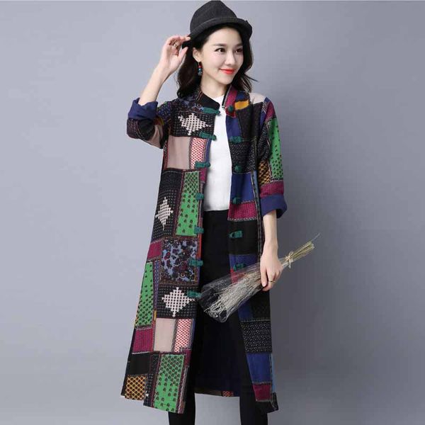 retro trech cotton linen long coats female 2018 manteau femme autumn national women's buckle patchwork mixed color windbreaker, Tan;black
retro trech cotton linen long coats female 2018 manteau femme autumn national women's buckle patchwork mixed color windbreaker, Tan;black