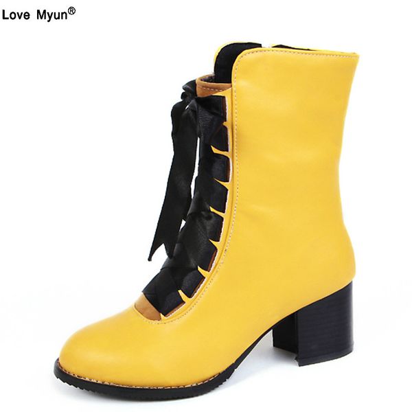 women boots plus size 34-45 med heel lace-up round toe classic new fashion woman shoes black beige yellow red 859
women boots plus size 34-45 med heel lace-up round toe classic new fashion woman shoes black beige yellow red 859