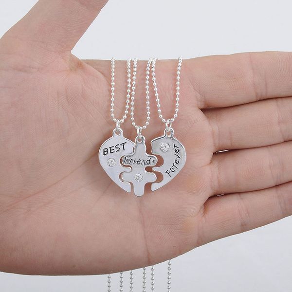 bff statement necklace 3 pcs friends forever necklaces colar friendship heart charm pendent gift ing, Silver
bff statement necklace 3 pcs friends forever necklaces colar friendship heart charm pendent gift ing, Silver