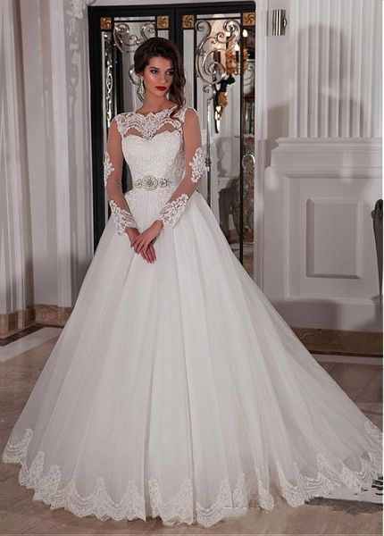 simple long sleeves wedding dresses lvory dubai african bridal gowns with jewel neck covered button crystal belt sweep train dh4200, White
simple long sleeves wedding dresses lvory dubai african bridal gowns with jewel neck covered button crystal belt sweep train dh4200, White