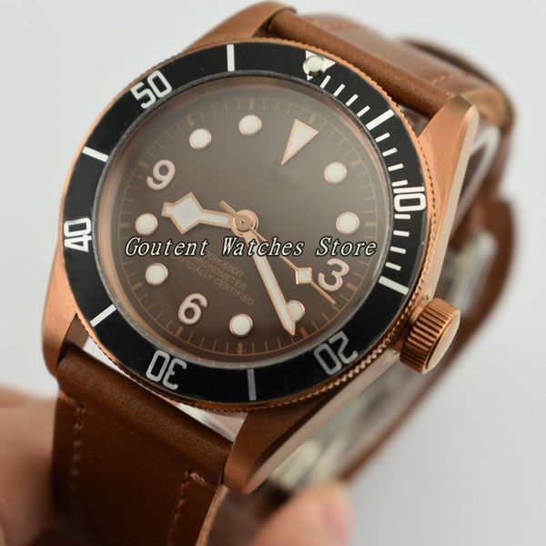 41mm corgeut coffee dial black bezel sapphire glass copper coated case miyota automatic men's watch, Slivery;brown
41mm corgeut coffee dial black bezel sapphire glass copper coated case miyota automatic men's watch, Slivery;brown