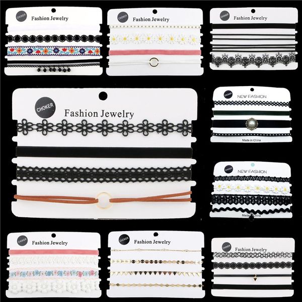 vintage 4pcs/set lace chokers necklaces chocker velvet necklace for women collar fashion jewelry mix designs gy, Golden;silver
vintage 4pcs/set lace chokers necklaces chocker velvet necklace for women collar fashion jewelry mix designs gy, Golden;silver