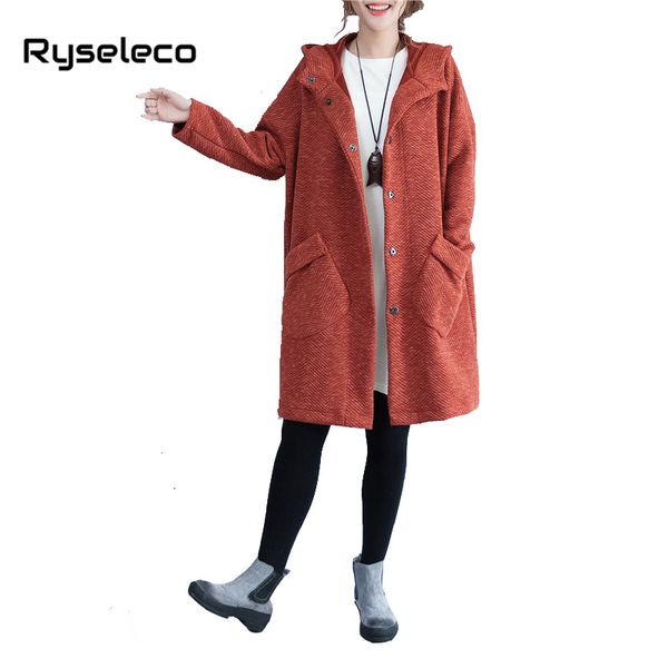 new women winter vintage loose super large big pockets hooded coats loose comfort warm long jackets overcoat with cap cloth, Black;brown
new women winter vintage loose super large big pockets hooded coats loose comfort warm long jackets overcoat with cap cloth, Black;brown