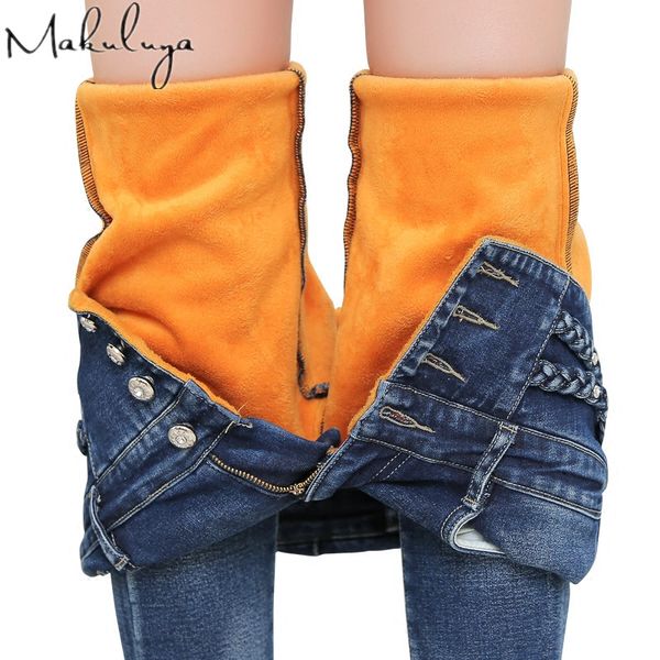 makuluya new arrival super thickening adding cashmere women jeans elastic waist keep warm pencil jeans high waist slim leg qw, Blue
makuluya new arrival super thickening adding cashmere women jeans elastic waist keep warm pencil jeans high waist slim leg qw, Blue