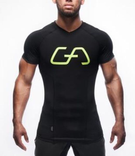

мужская брендовая одежда 2018 лето дизайнер тренажерный зал фитнес спорт футболки slim fit эластичный дышащий топы, White;black